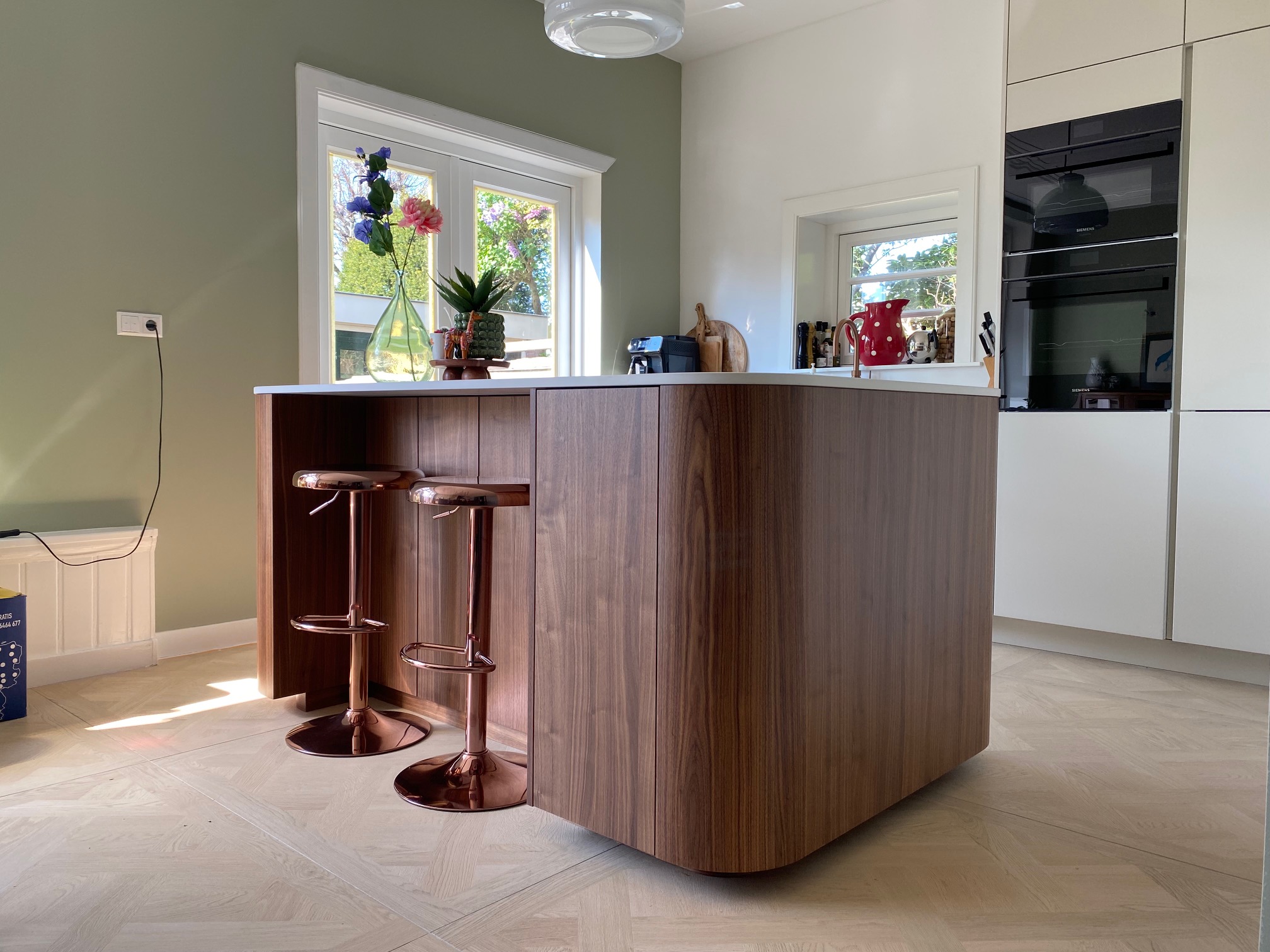 Ronde hoeken kookeiland laag